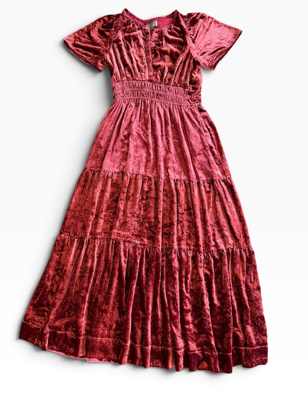 Anthropologie Somerset Maxi Dress Velvet Edition Burgundy S